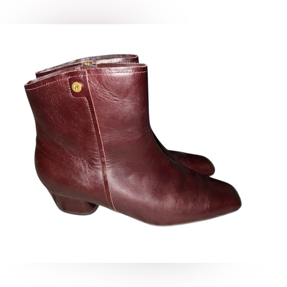 Naturalizer Womens Raffee Burgundy Leather Ankle Boots Size 8 M - Picture 3 of 8